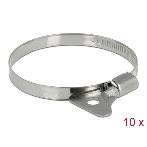 Delock Butterfly Hose Clamp 60 - 80 mm 10 pieces metal