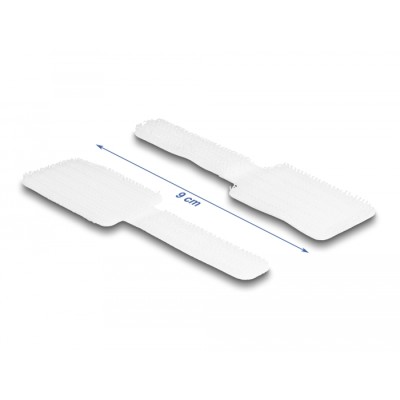 Delock Mini Hook-and-Loop Cable Holder L 90 mm x W 24 mm self-adhesive 10 pieces white 2