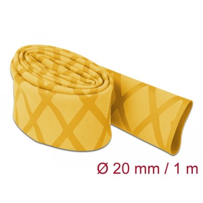 Delock Heat Shrink Tube X-pattern non-slip 1 m x 20 mm yellow