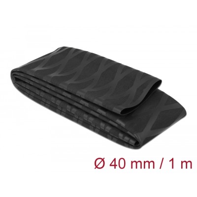 Delock Heat Shrink Tube X-pattern non-slip 1 m x 40 mm black