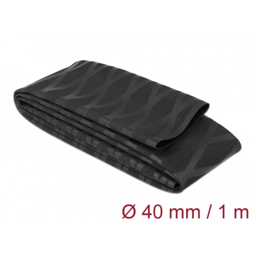 Delock Heat Shrink Tube X-pattern non-slip 1 m x 40 mm black