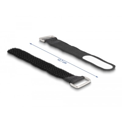 Delock Hook-and-loop cable tie with loop and label tap L 127 x W 20 mm black 5 pieces 2