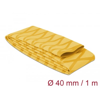Delock Heat Shrink Tube X-pattern non-slip 1 m x 40 mm yellow