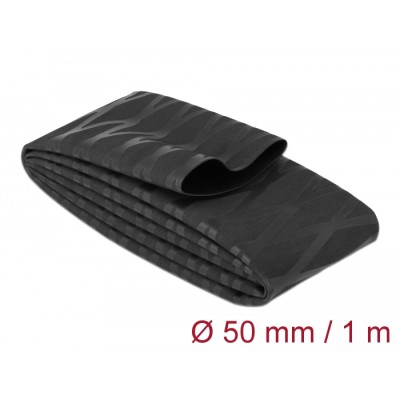 Delock Heat Shrink Tube X-pattern non-slip 1 m x 50 mm black