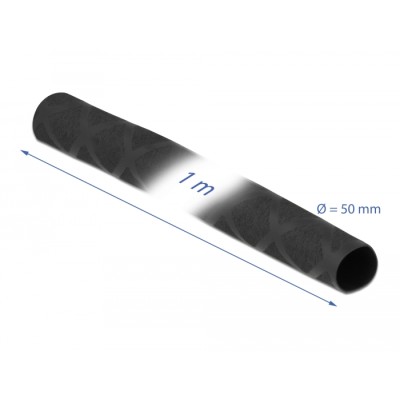 Delock Heat Shrink Tube X-pattern non-slip 1 m x 50 mm black 2