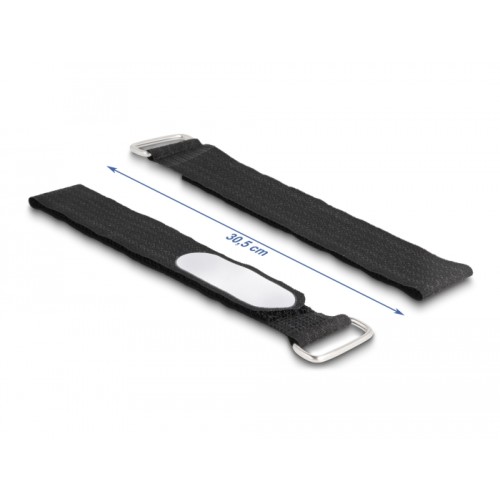 Delock Hook-and-loop cable tie with loop and label tap L 305 x W 25 mm black 5 pieces