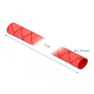 Delock Heat Shrink Tube X-pattern non-slip 1 m x 50 mm red 2