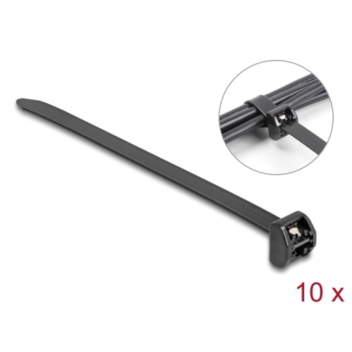 Delock Cable Tie with metal tab L 406 x W 12.7 mm 10 pieces black