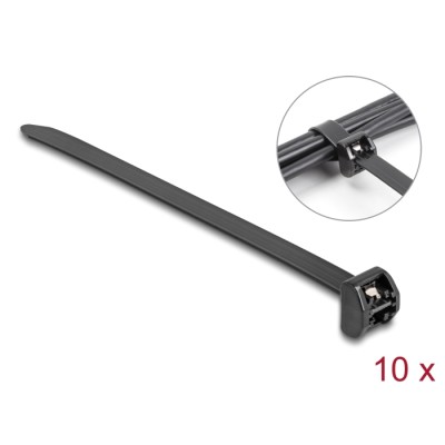 Delock Cable Tie with metal tab L 457 x W 12.7 mm 10 pieces black