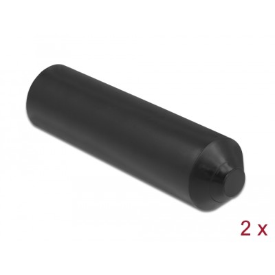 Delock End Caps with inside adhesive 70 x 20 mm 2 pieces black