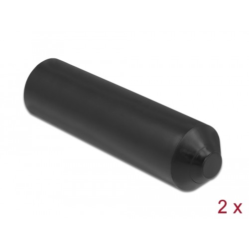 Delock End Caps with inside adhesive 70 x 20 mm 2 pieces black
