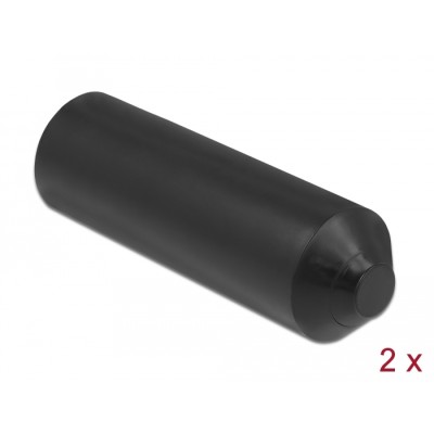 Delock End Caps with inside adhesive 80 x 25 mm 2 pieces black