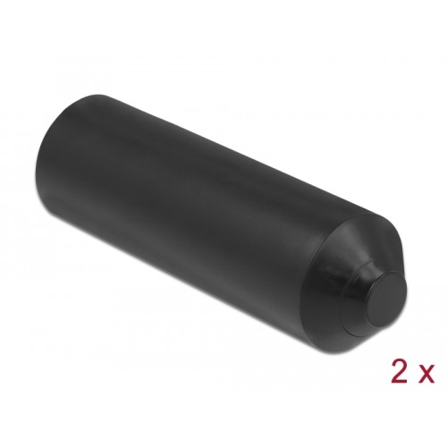 Delock End Caps with inside adhesive 80 x 25 mm 2 pieces black