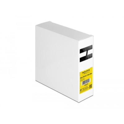 Delock Heat shrink tube box, Shrinkage ratio 2:1, 15 m x 2.4 mm black