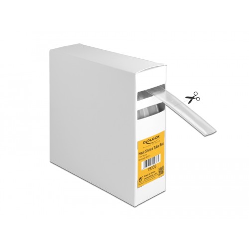 Delock Heat shrink tube box, Shrinkage ratio 2:1, 7 m x 16 mm transparent