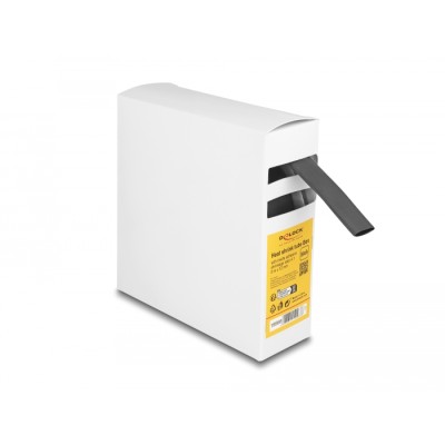 Delock Heat shrink tube Box, with inside adhesive, shrinkage ratio 4:1, 5 m x 12 mm black