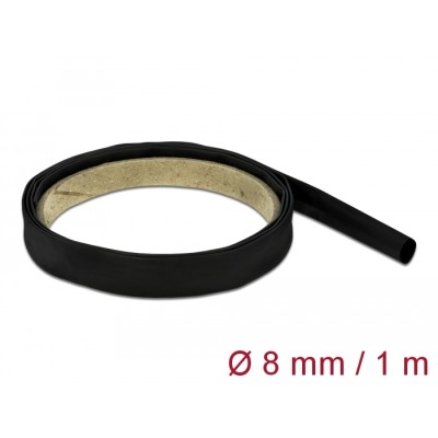 Delock Heat Shrink Tube 1 m x 8 mm Shrinkage Ratio 4:1 black
