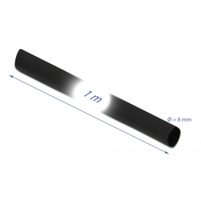 Delock Heat Shrink Tube 1 m x 8 mm Shrinkage Ratio 4:1 black 2