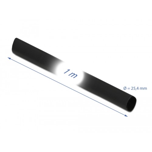 Delock Heat Shrink Tube 1 m x 25.4 mm Shrinkage Ratio 4:1 black