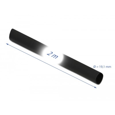 Delock Heat Shrink Tube 2 m x 19.1 mm Shrinkage Ratio 4:1 black 2