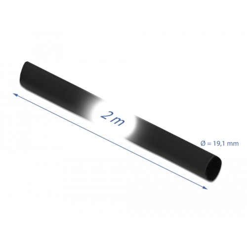 Delock Heat Shrink Tube 2 m x 19.1 mm Shrinkage Ratio 4:1 black