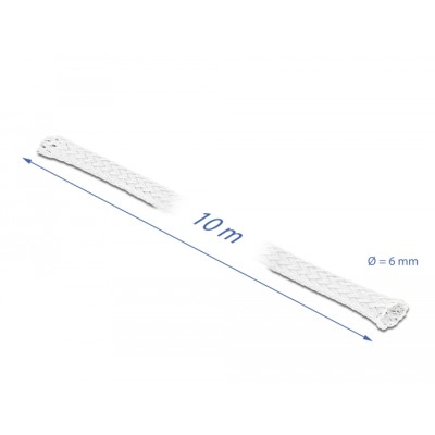 Delock Braided Sleeve stretchable 10 m x 6 mm white 2