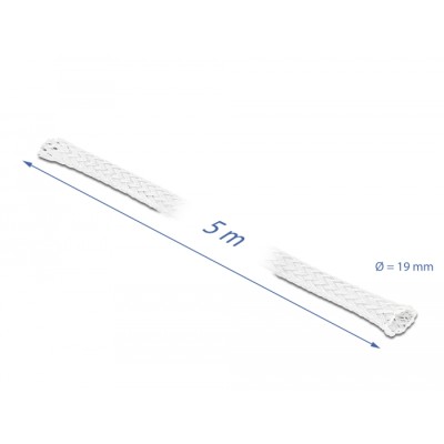 Delock Braided Sleeve stretchable 5 m x 19 mm white 2