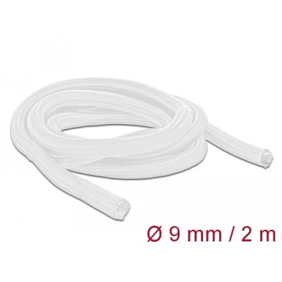 Delock Braided Sleeve self-closing 2 m x 9 mm white