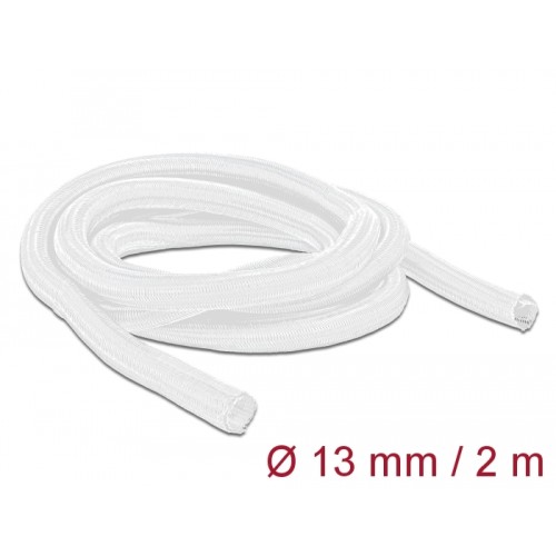 Delock Braided Sleeve self-closing 2 m x 13 mm white