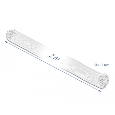 Delock Braided Sleeve self-closing 2 m x 13 mm white 2