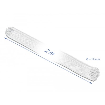 Delock Braided Sleeve self-closing 2 m x 19 mm white 2