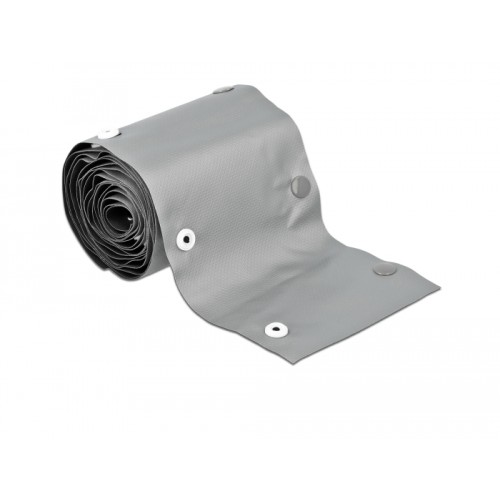 Delock Cable protection sleeve with snap button fastener heat-resistant 2 m x 20 mm grey / black