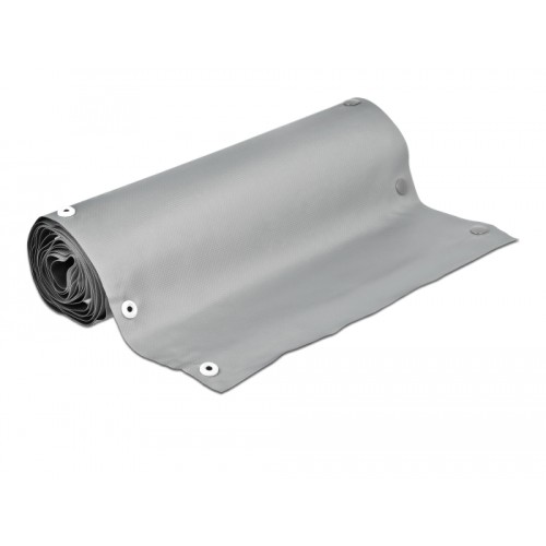 Delock Cable protection sleeve with snap button fastener heat-resistant 2 m x 70 mm grey / black