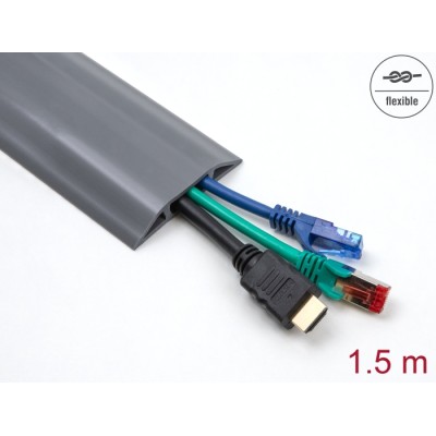 Delock PVC Cable Duct flexible 70 x 13 mm - length 1.5 m grey