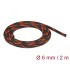 Delock Braided Sleeve stretchable 2 m x 6 mm black-red