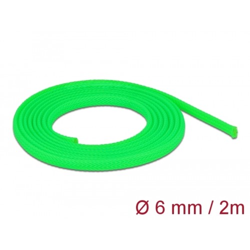 Delock Braided Sleeve stretchable 2 m x 6 mm green