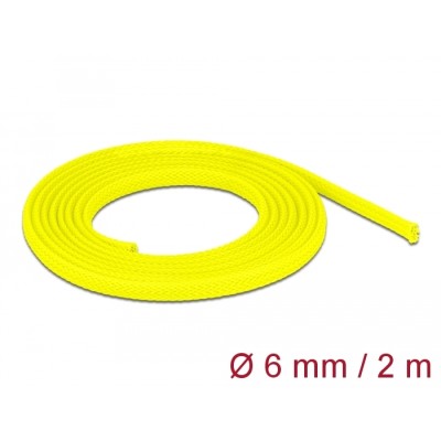 Delock Braided Sleeve stretchable 2 m x 6 mm yellow