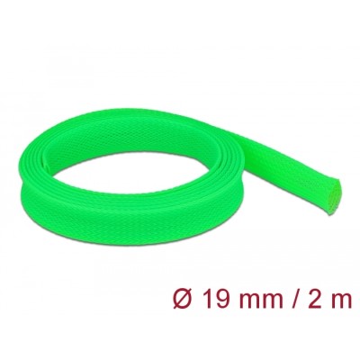 Delock Braided Sleeve stretchable 2 m x 19 mm green
