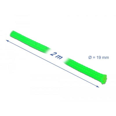 Delock Braided Sleeve stretchable 2 m x 19 mm green 2