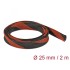 Delock Braided Sleeve stretchable 2 m x 25 mm black-red