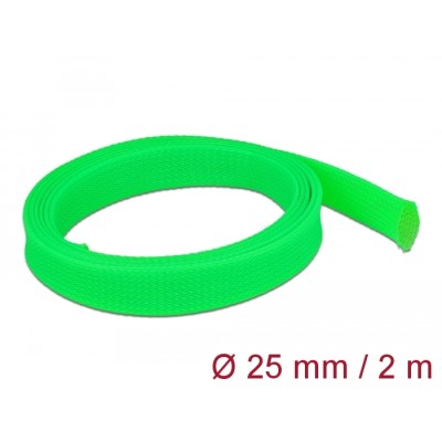 Delock Braided Sleeve stretchable 2 m x 25 mm green