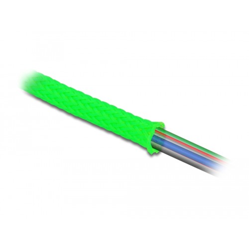 Delock Braided Sleeve stretchable 2 m x 25 mm green