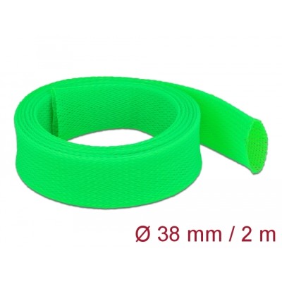 Delock Braided Sleeve stretchable 2 m x 38 mm green