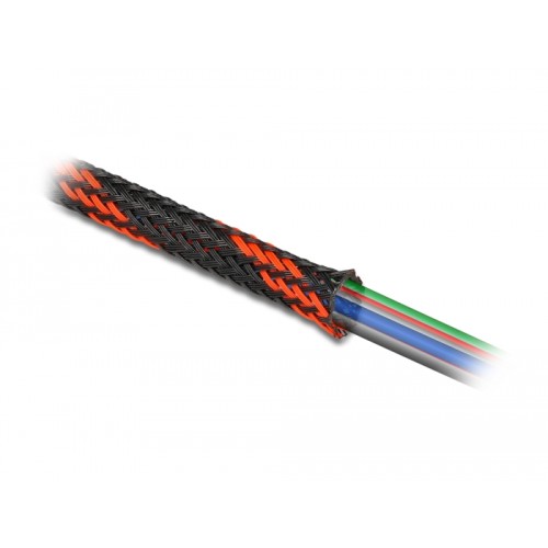 Delock Braided Sleeve stretchable 2 m x 50 mm black-red
