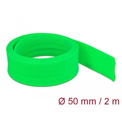 Delock Braided Sleeve stretchable 2 m x 50 mm green