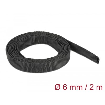 Delock Fabric heat shrink tube 2 m x 6 mm shrinkage ratio 2:1 black