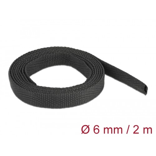 Delock Fabric heat shrink tube 2 m x 6 mm shrinkage ratio 2:1 black