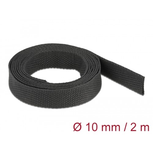 Delock Fabric heat shrink tube 2 m x 10 mm shrinkage ratio 2:1 black