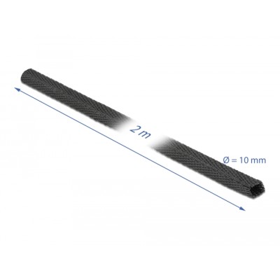 Delock Fabric heat shrink tube 2 m x 10 mm shrinkage ratio 2:1 black 2