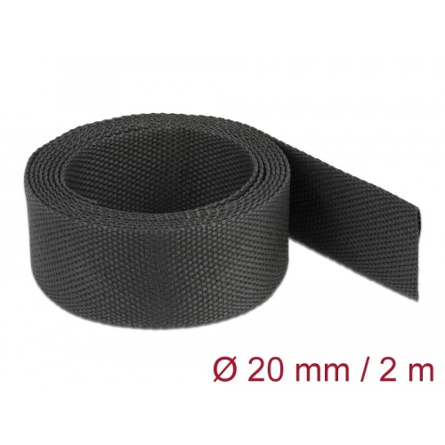 Delock Fabric heat shrink tube 2 m x 20 mm shrinkage ratio 2:1 black
